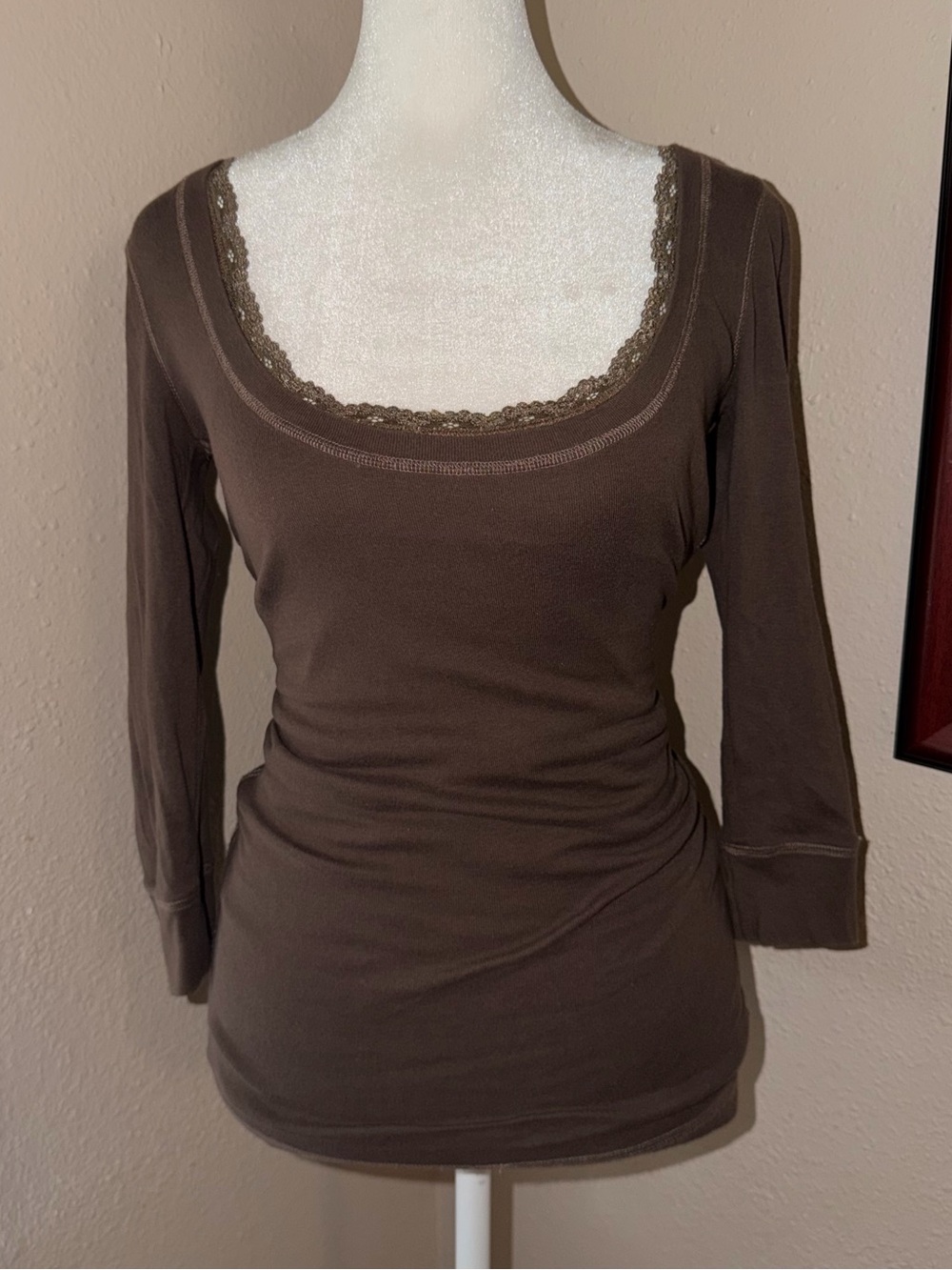 Vintage Y2K Hollister 2000s Scoop Neck 3/4 Sleeve Top